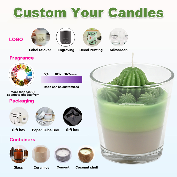 Customizable Cactus Candle