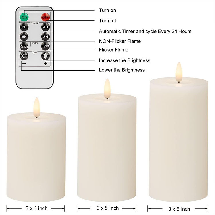 3 LED Candles with Fairy Lights