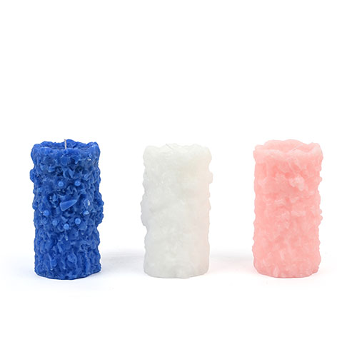 textured pillar candles